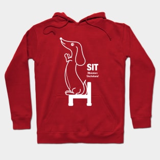 Miniature Dachshund SIT -White- Hoodie